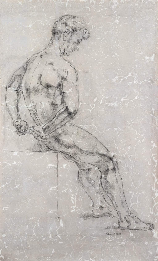 Skaiste Verdingyte, Charcoal pastel, paper, drawing, drawings, Lithuanian artist