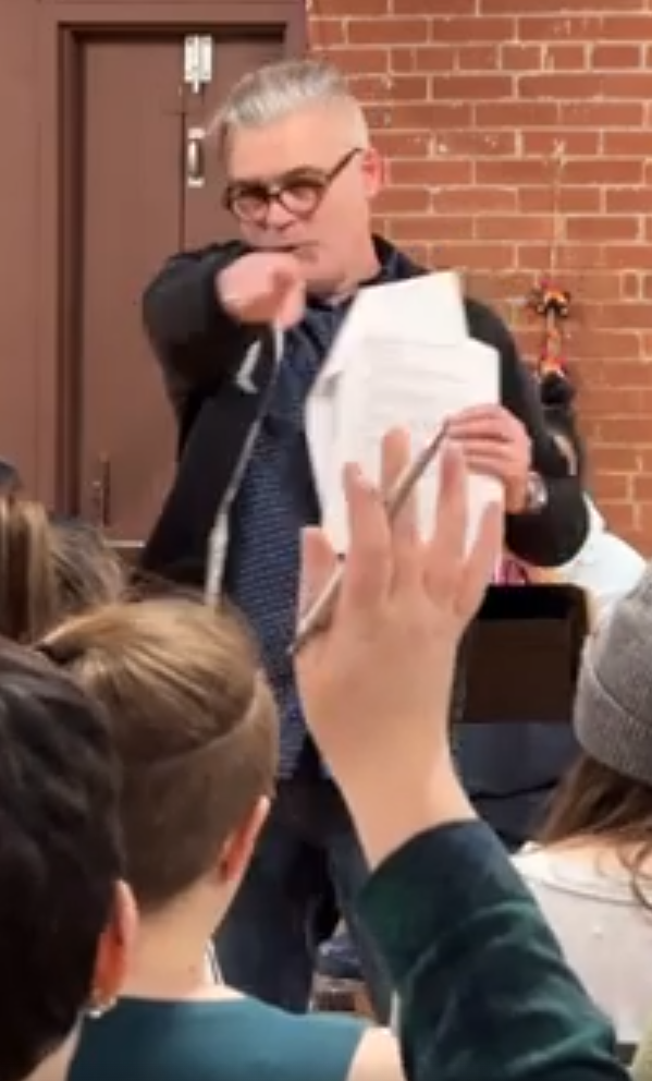 Mark coaching a cast of actors