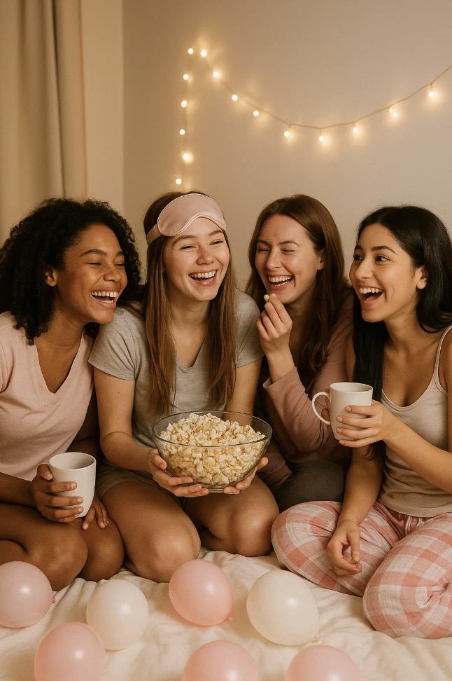 Soirée pyjama entre filles pour la journée nationale des meilleurs amis.