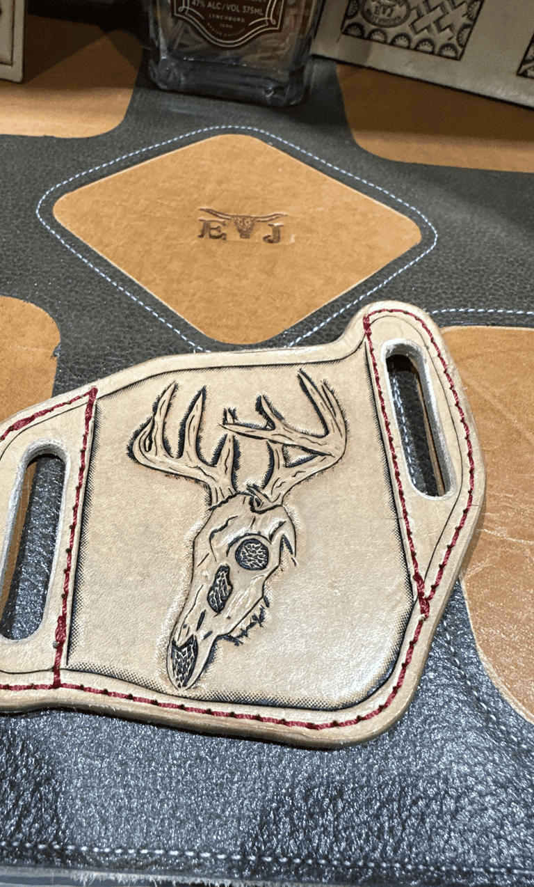 custom leather knife sheath hand tooled western craftsmanship EJ Leather LLC