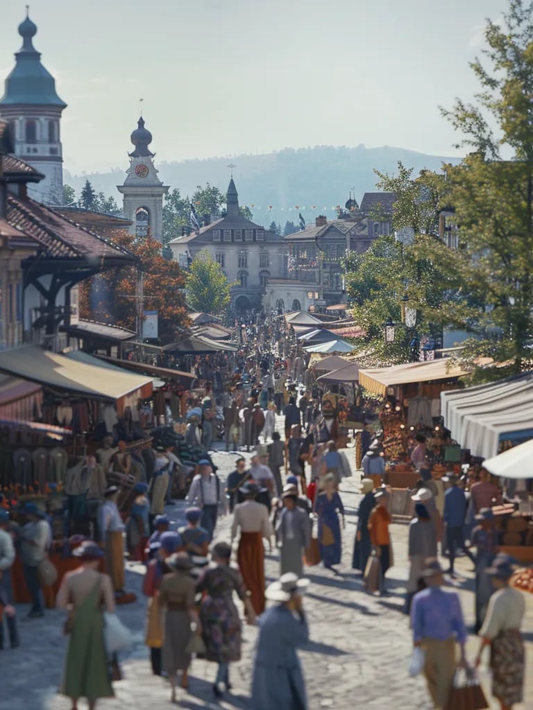 a bustling city square renamed to commemorate the establishment of the Kingdom of Yugoslavia