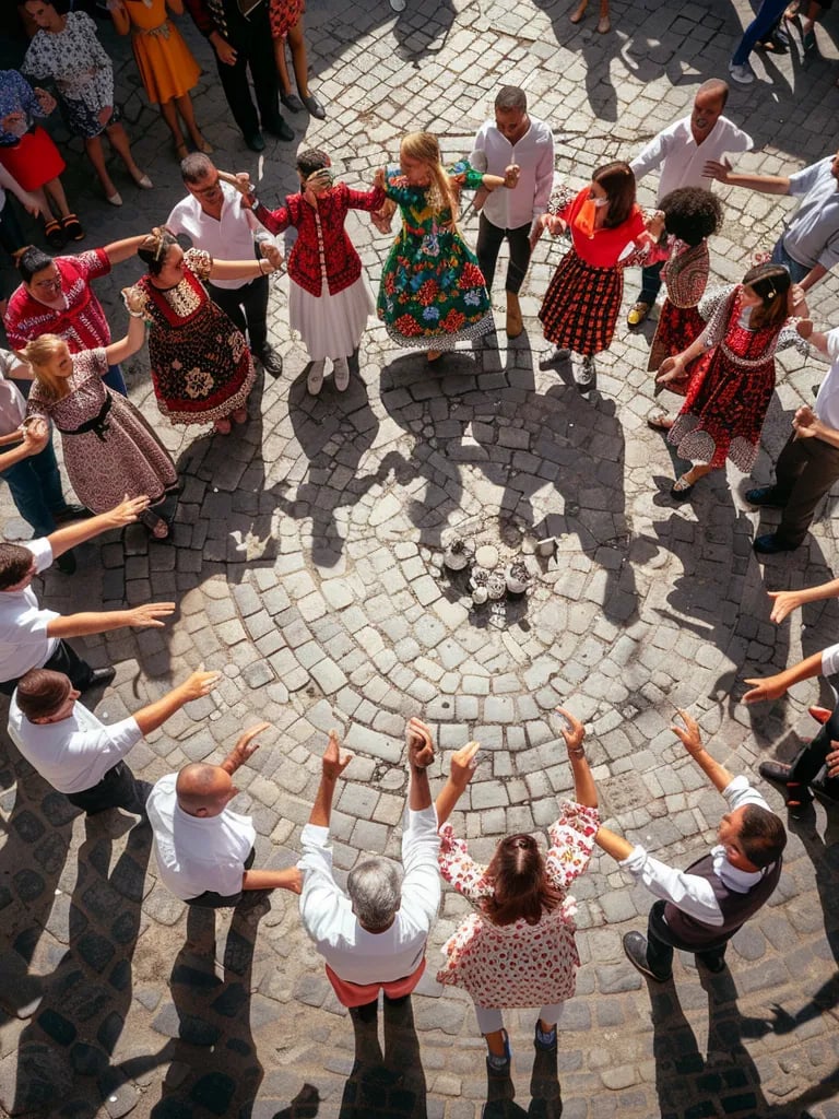 celebrations following Bulgaria’s declaration of independence. Citizens dance