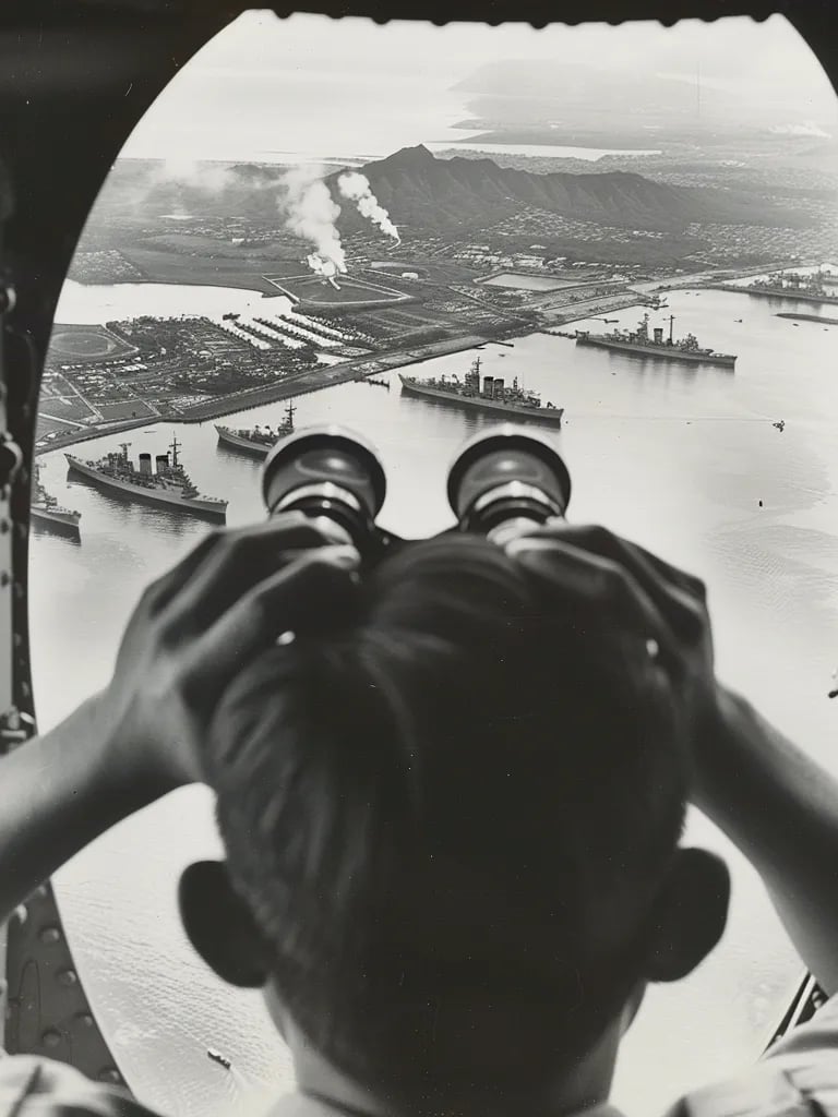 Aerial View of Pearl Harbor, 1941 