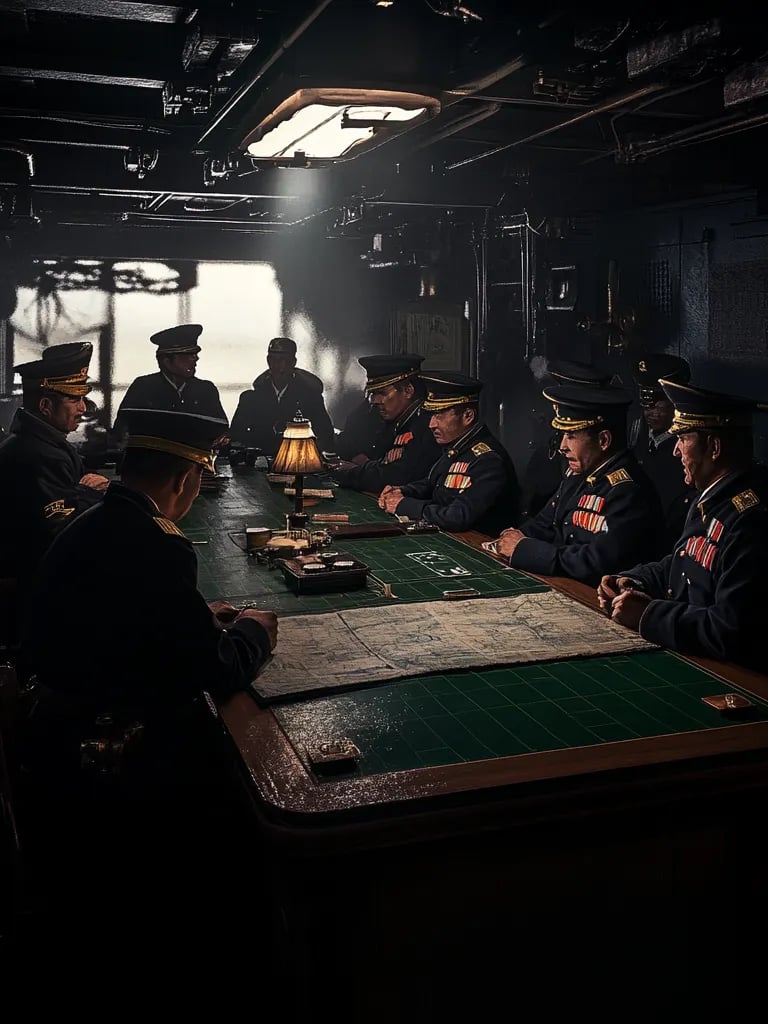 Aboard the Akagi, November 26, 1941 Pacific, in a dimly lit war room