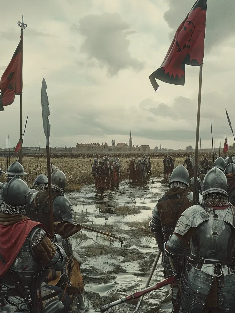 Alkmaar 1573, Spanish soldiers retreating through the flooded fields