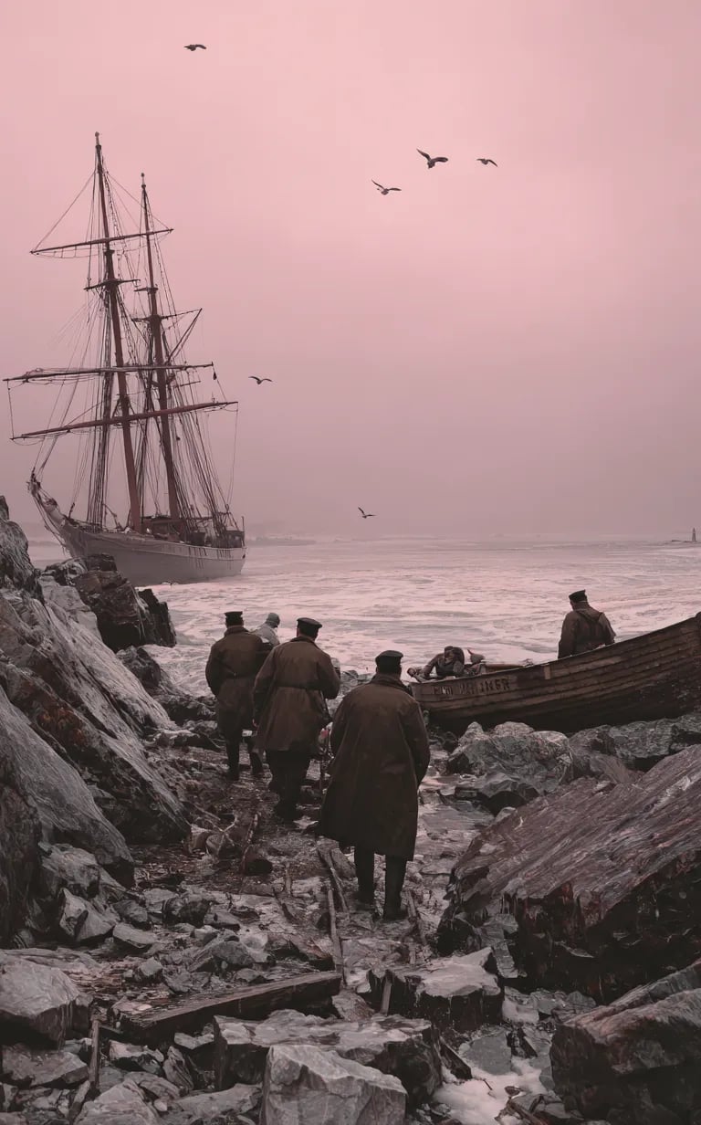 Early dawn at a rocky Maine coast, 1908