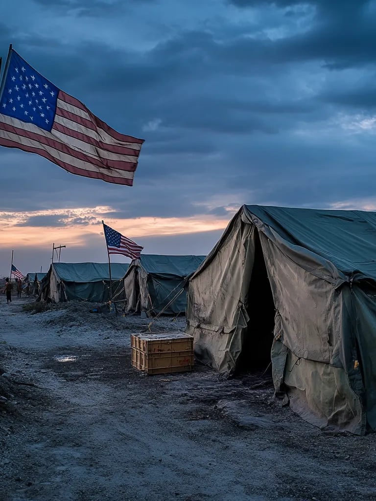 Veracruz base empty after U.S. withdrawal, Mexican flags rise in reclaimed space.