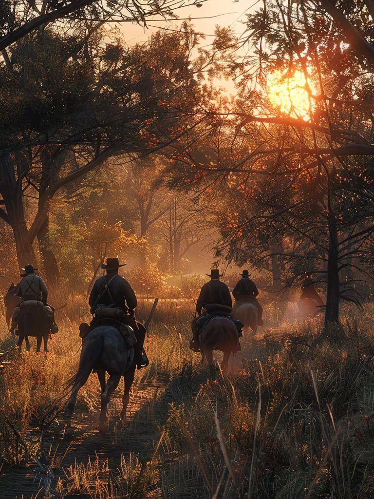 he outlaws fleeing into the thick Missouri woods