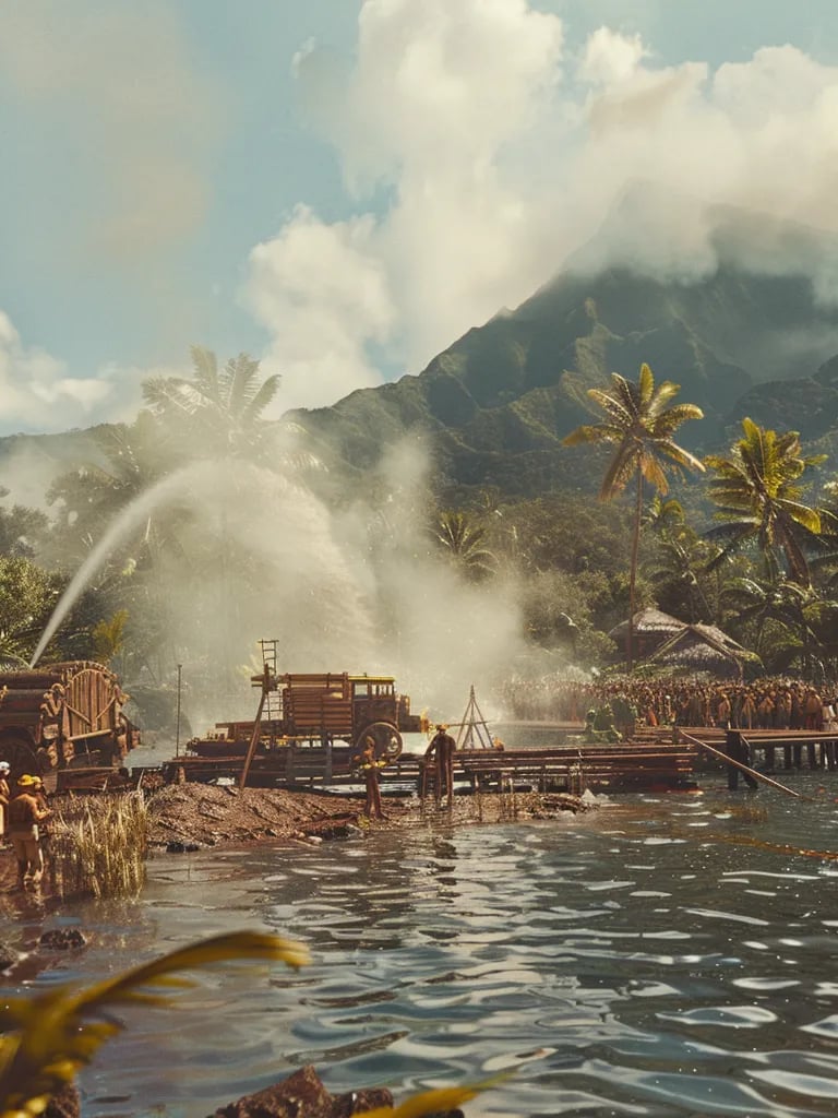 First Fire Drill, Honolulu, 1850