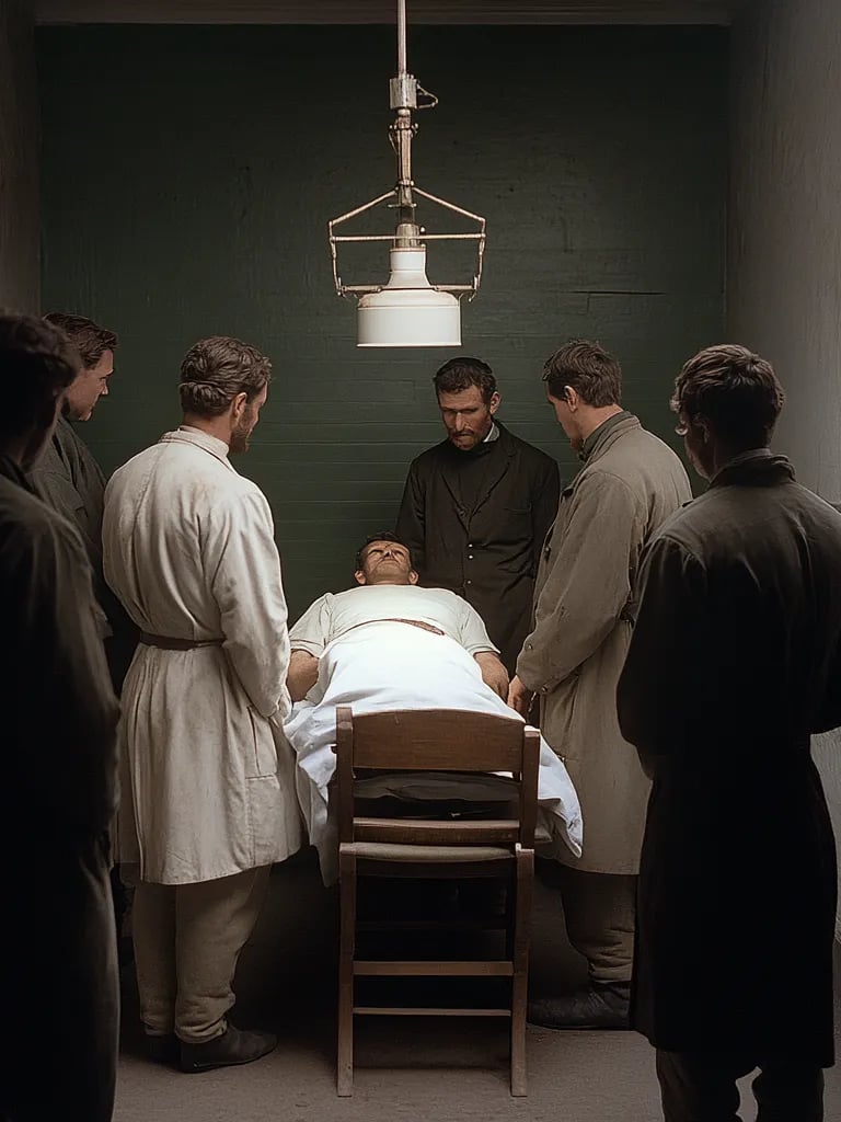 . Dr. Morton stands by his patient, who lies peacefully in the chair, still under the effects of eth