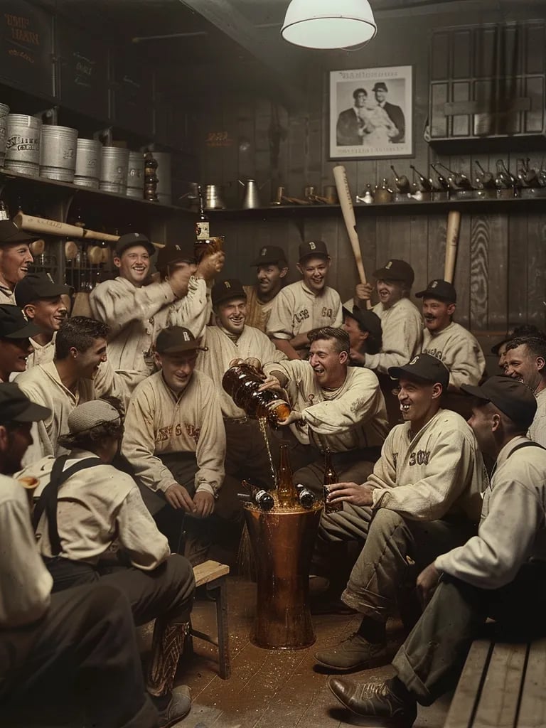 Locker Room Celebration, Boston, 1903
