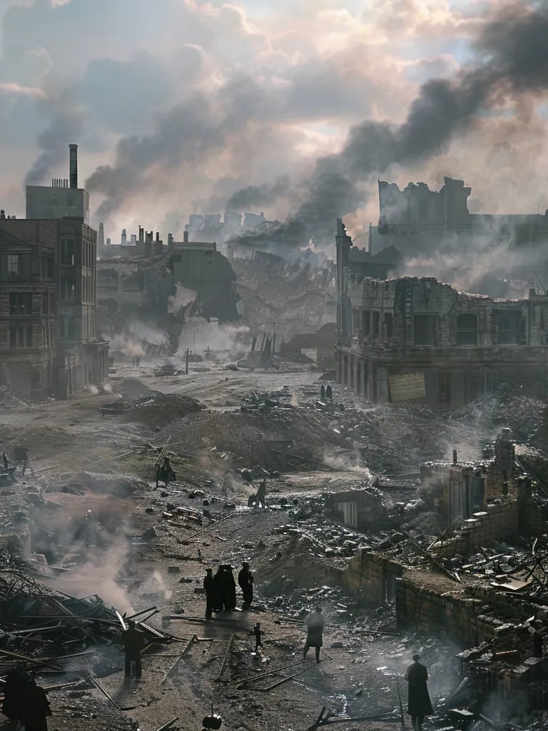 Aftermath of  Great Fire of Newcastle and Gateshead