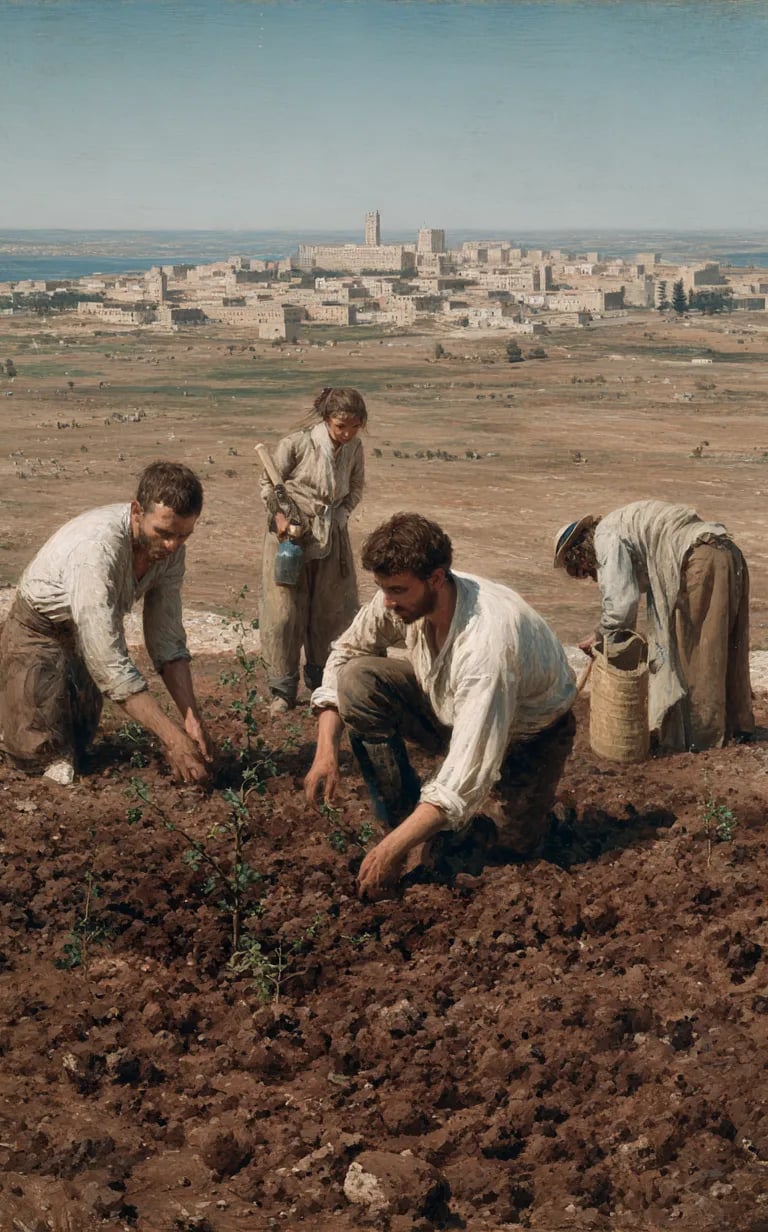 Sunset July 6 1882: Planting the First Vine