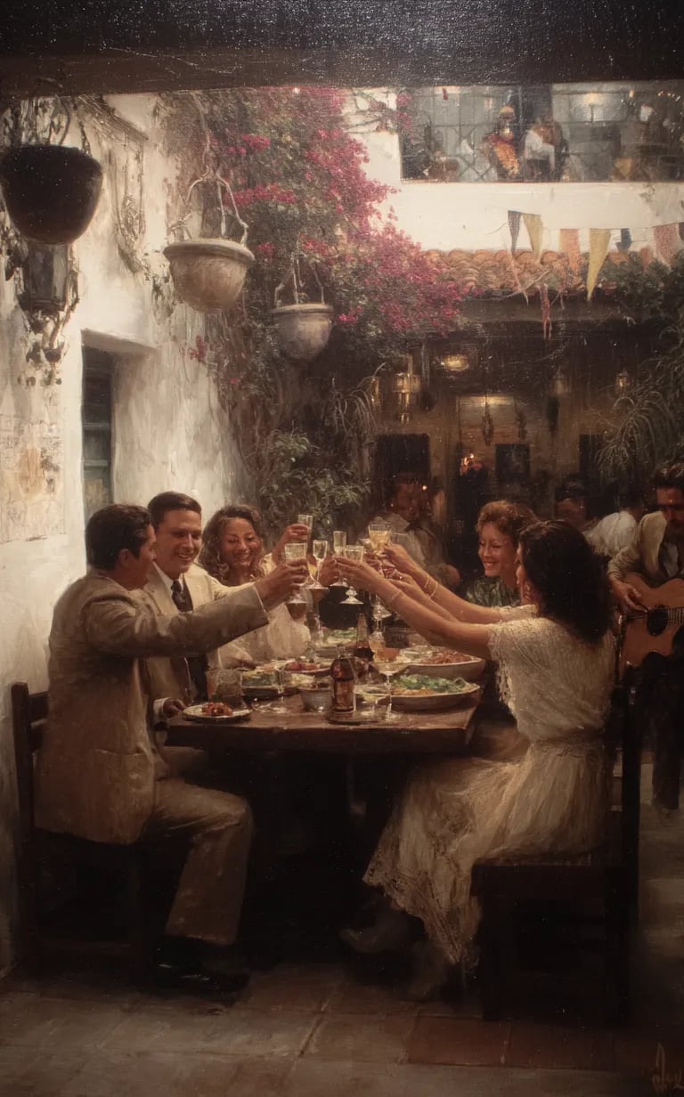 Tijuana Restaurant Patio, Sunset July 4th 1924: Celebratory Toast