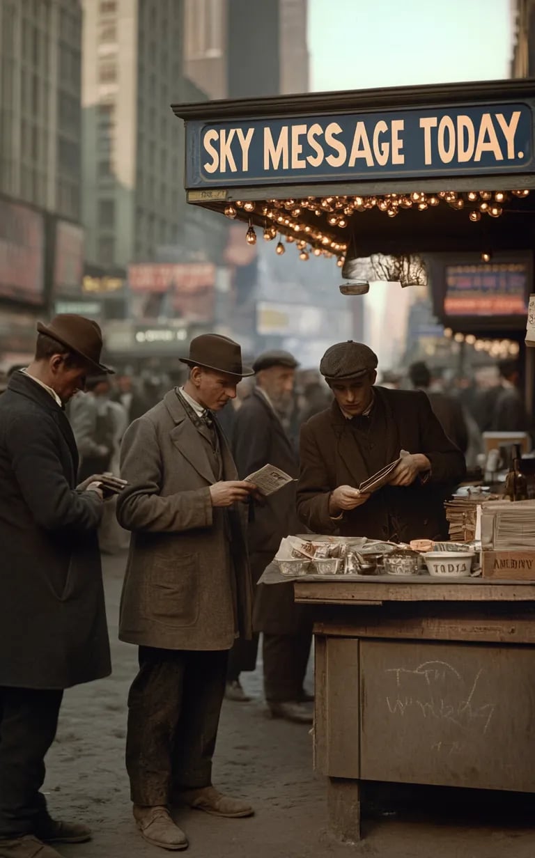 A crowd gathers at Times Square’s newsstand