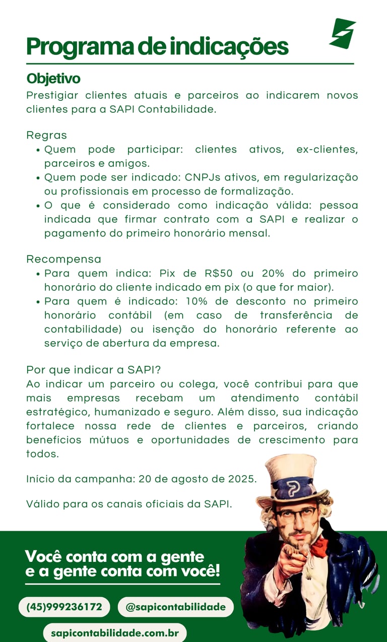 Programa de indicações: receba no pix!