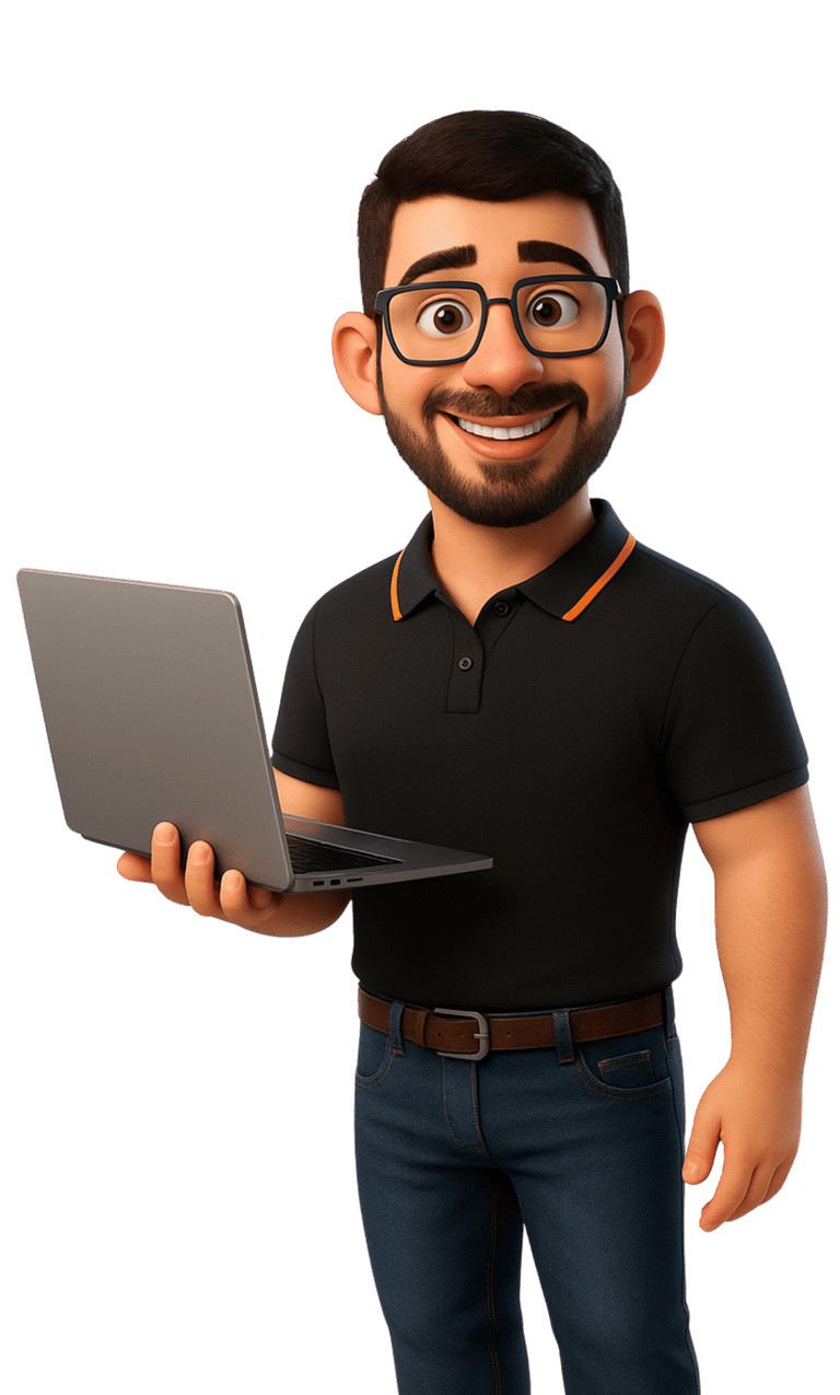 técnico de informática com notebook