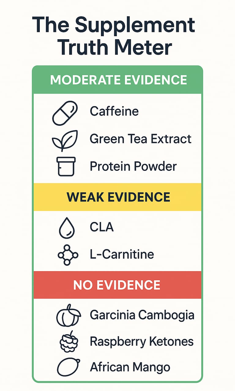  infographic titled "The Supplement Truth Meter"