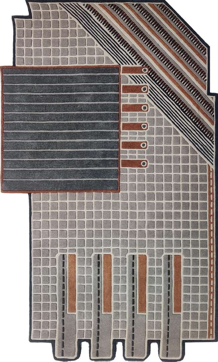 a rug rug with a piano and piano