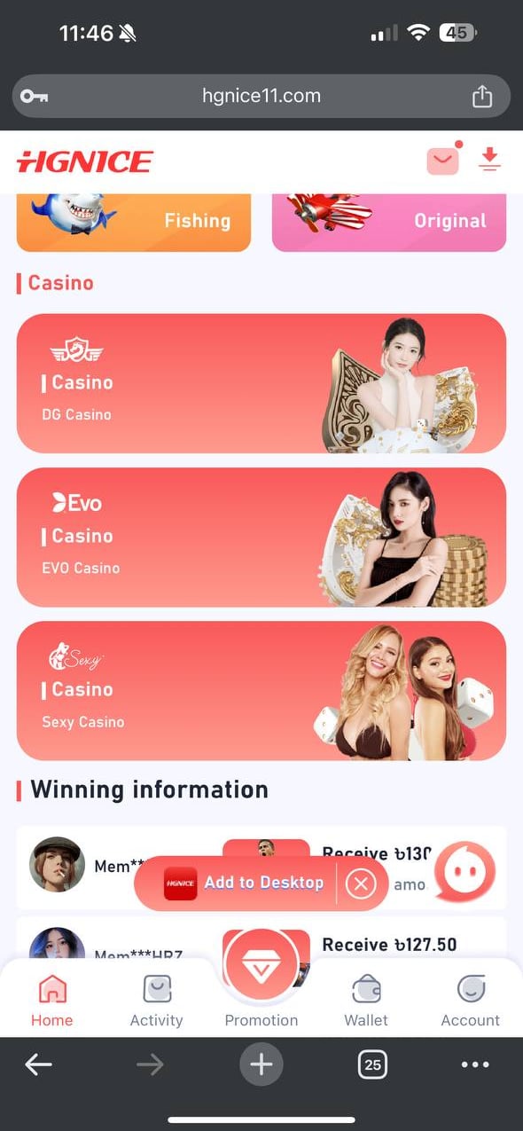 hgzy game login & HGNICE