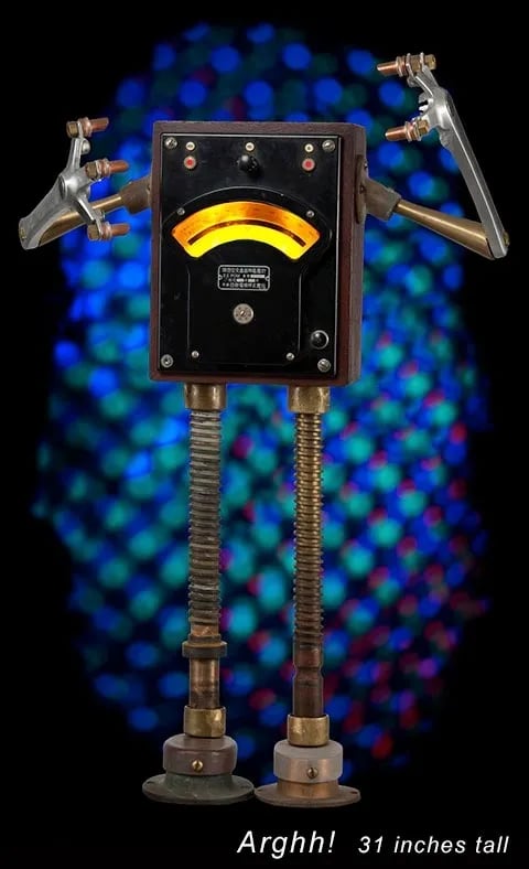 Found object robot named Arghh by Santa Barbara artist Tal Avitzur.