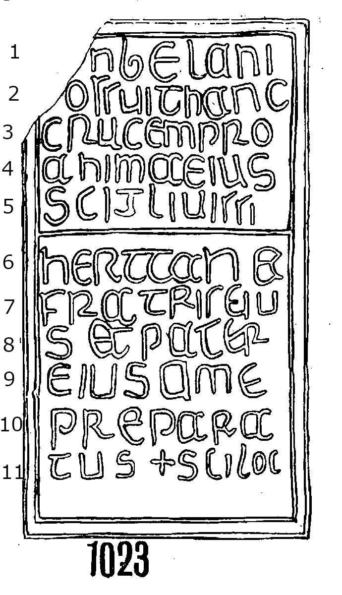 Merthyr Mawr Runestone 1023  - County Glamorgan, Wales