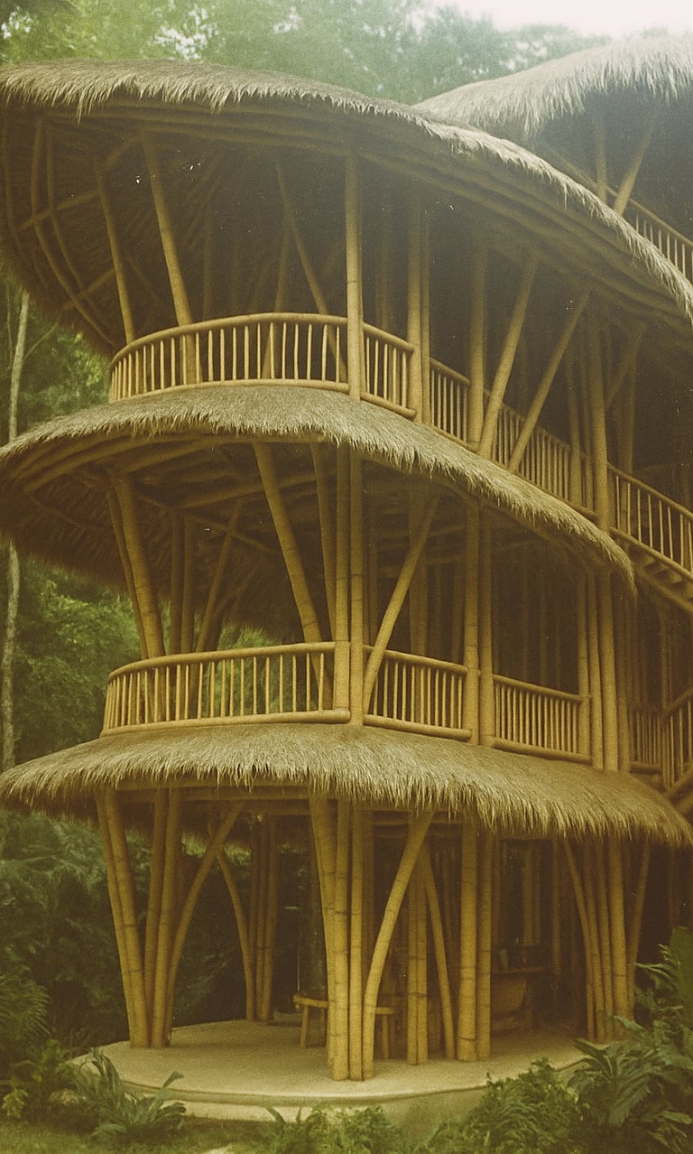 maison en bambous pour la Journée internationale du bambou