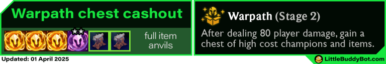 Teamfight Tactics TFT Set 14 Cyber City Warpath augment chest cashout loot drop table