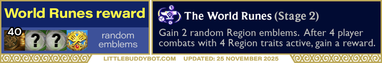 Teamfight Tactics TFT Set 16 Lore & Legends World Runes prismatic augment cashout loot drop table