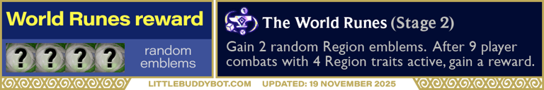 Teamfight Tactics TFT Set 16 Lore & Legends The World Runes augment reward loot table cashout