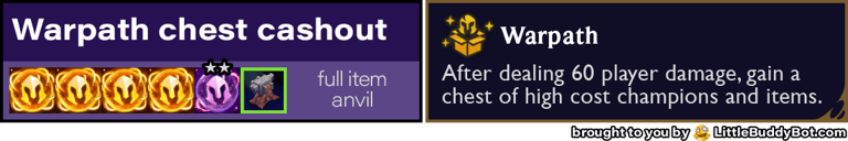 Teamfight Tactics TFT Set 13 Into the Arcane Warpath augment cashout reward table loot odds