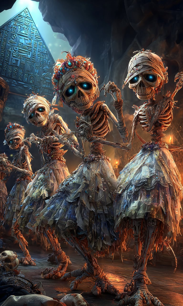 skelton conga dance line