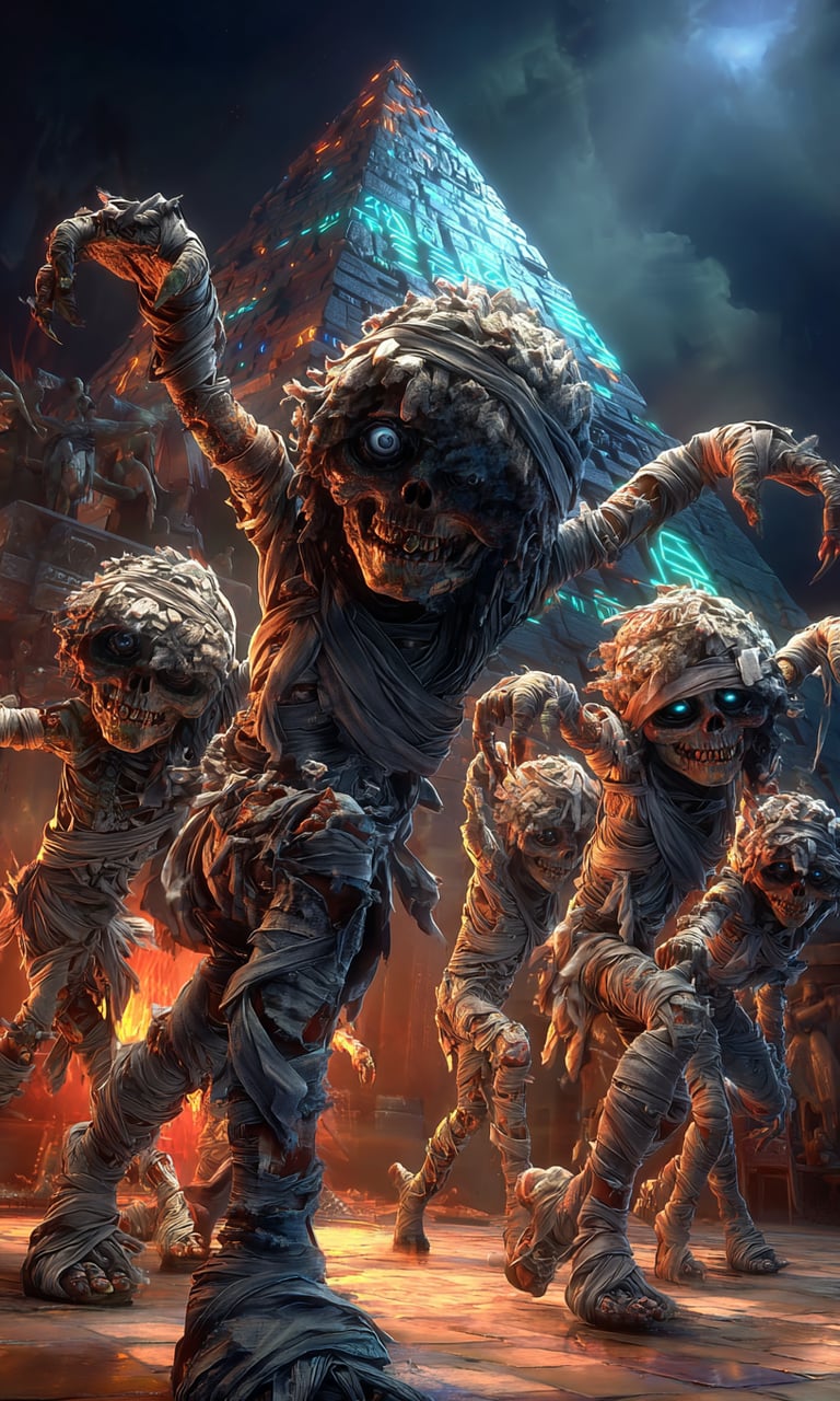 mummy's dancing on a haunted dance floor