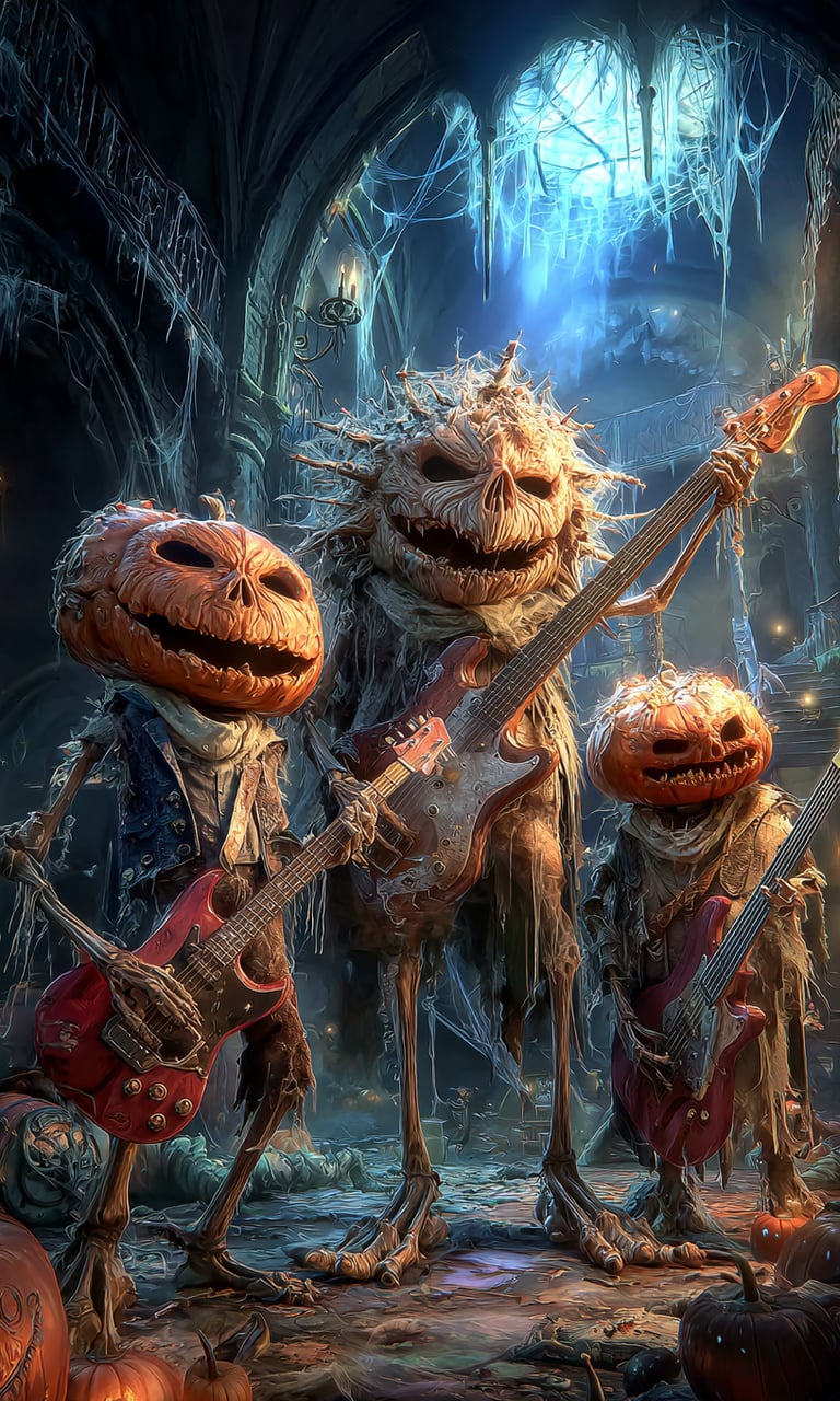 ghouls on halloween night playing music