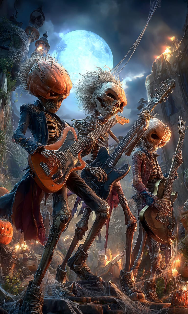 ghoul rock band playing on guitar
