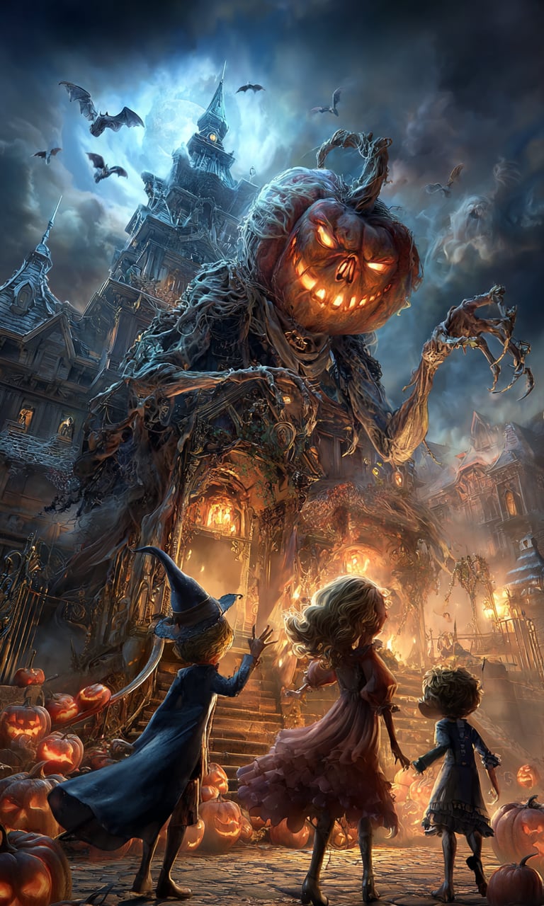 Scary halloween night pumpkin
