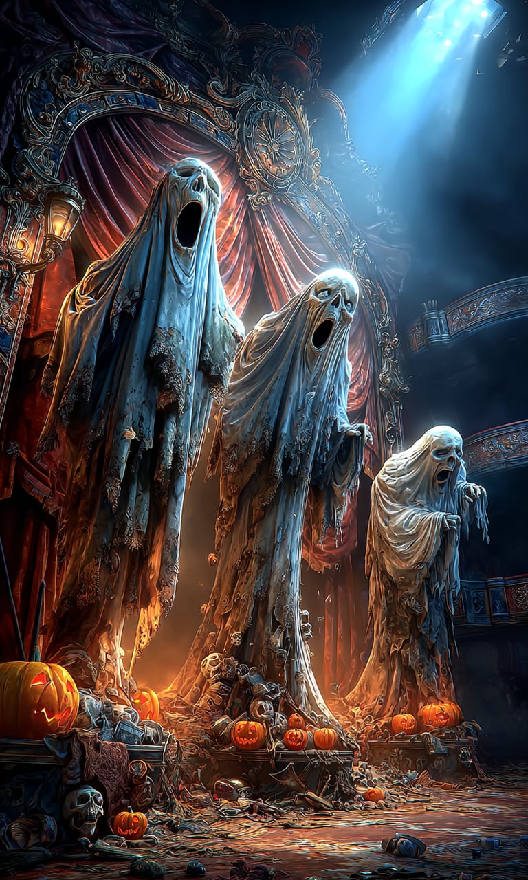 Ghouls on stage singing