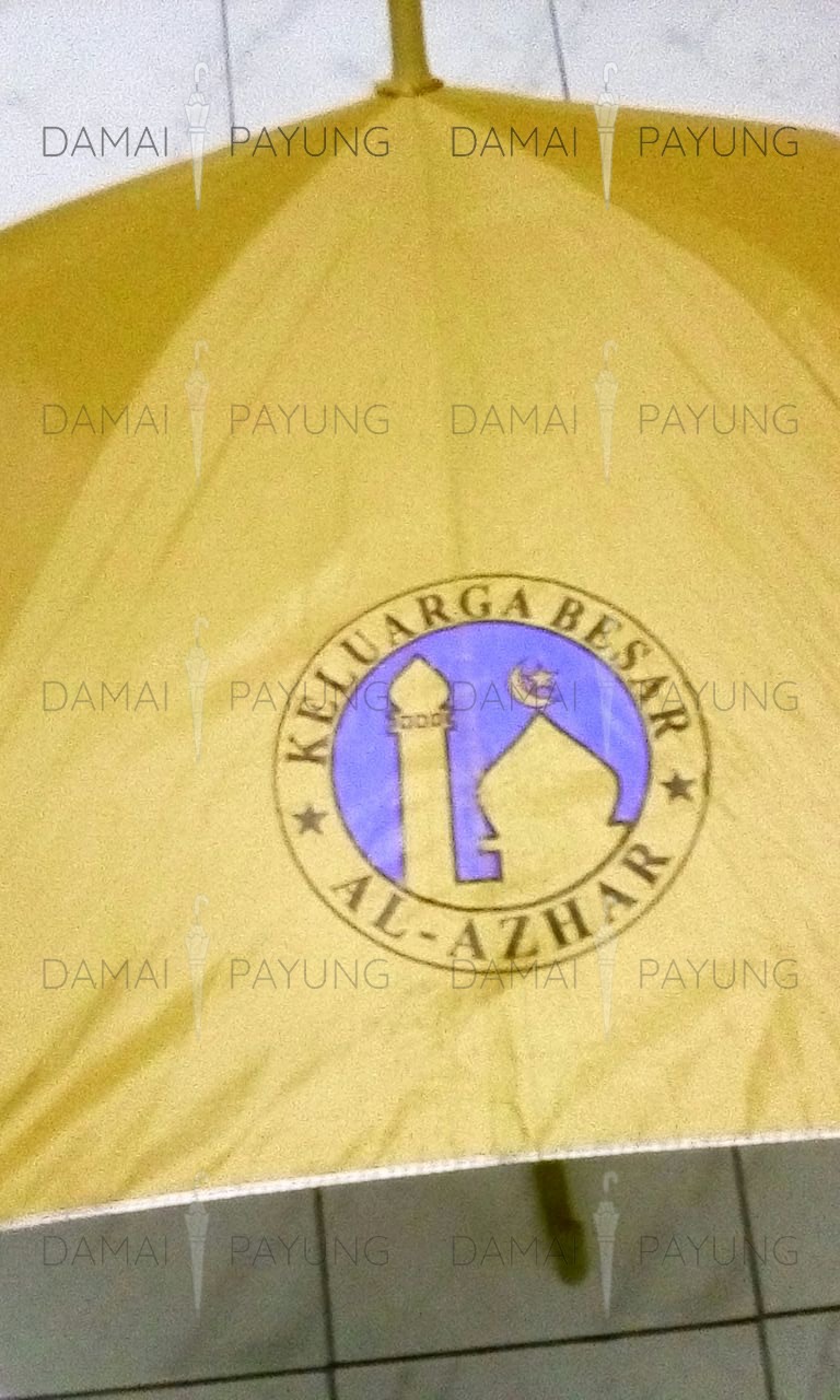 Payung promosi polos tongkat kuning silver al azhar