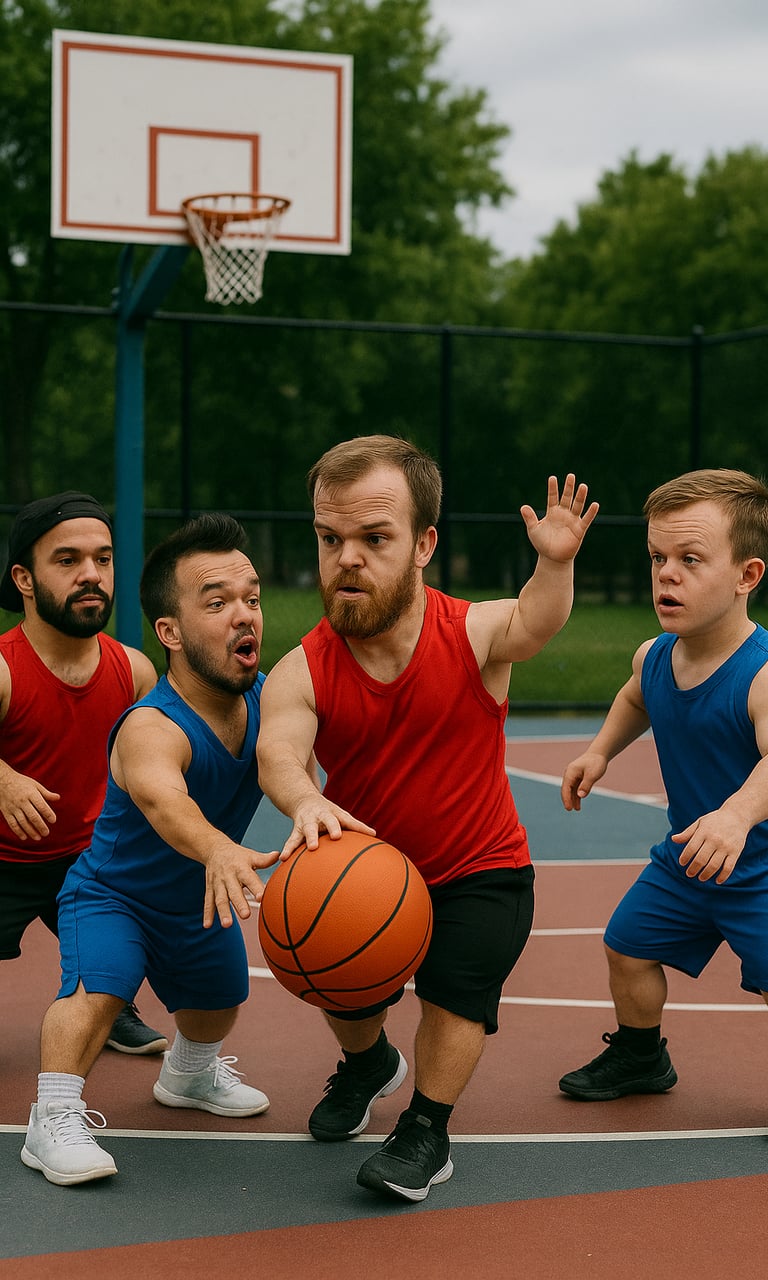 Des nains jouent au basket - Journée internationale du nanisme