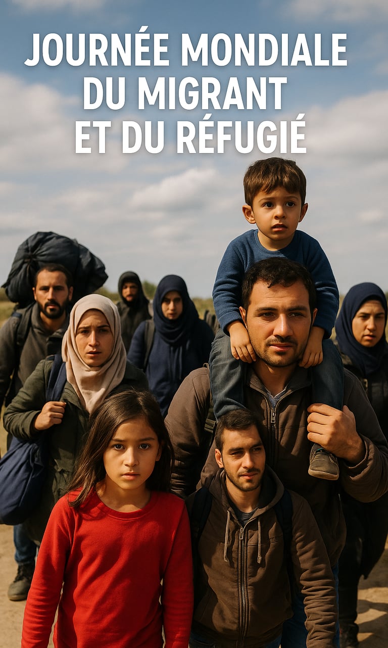 Migrants - Illustration pour la journée mondiale du migrant et du réfugié.