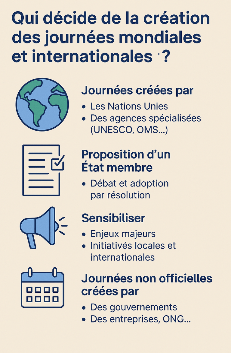 Explication : Qui invente les journées mondiales ? Qui décide de créer une journée mondiale ?