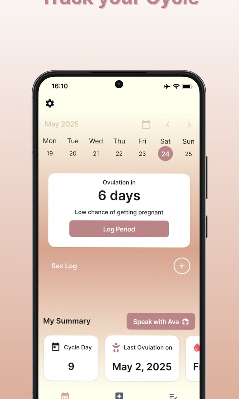 Ovulation Fertility Tracker app screenshot