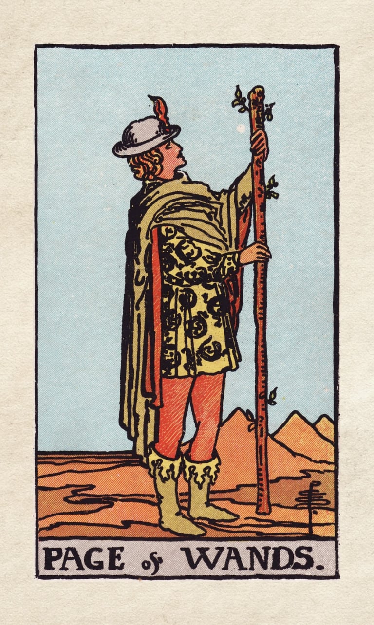 The Fool Meets the Page of Wands