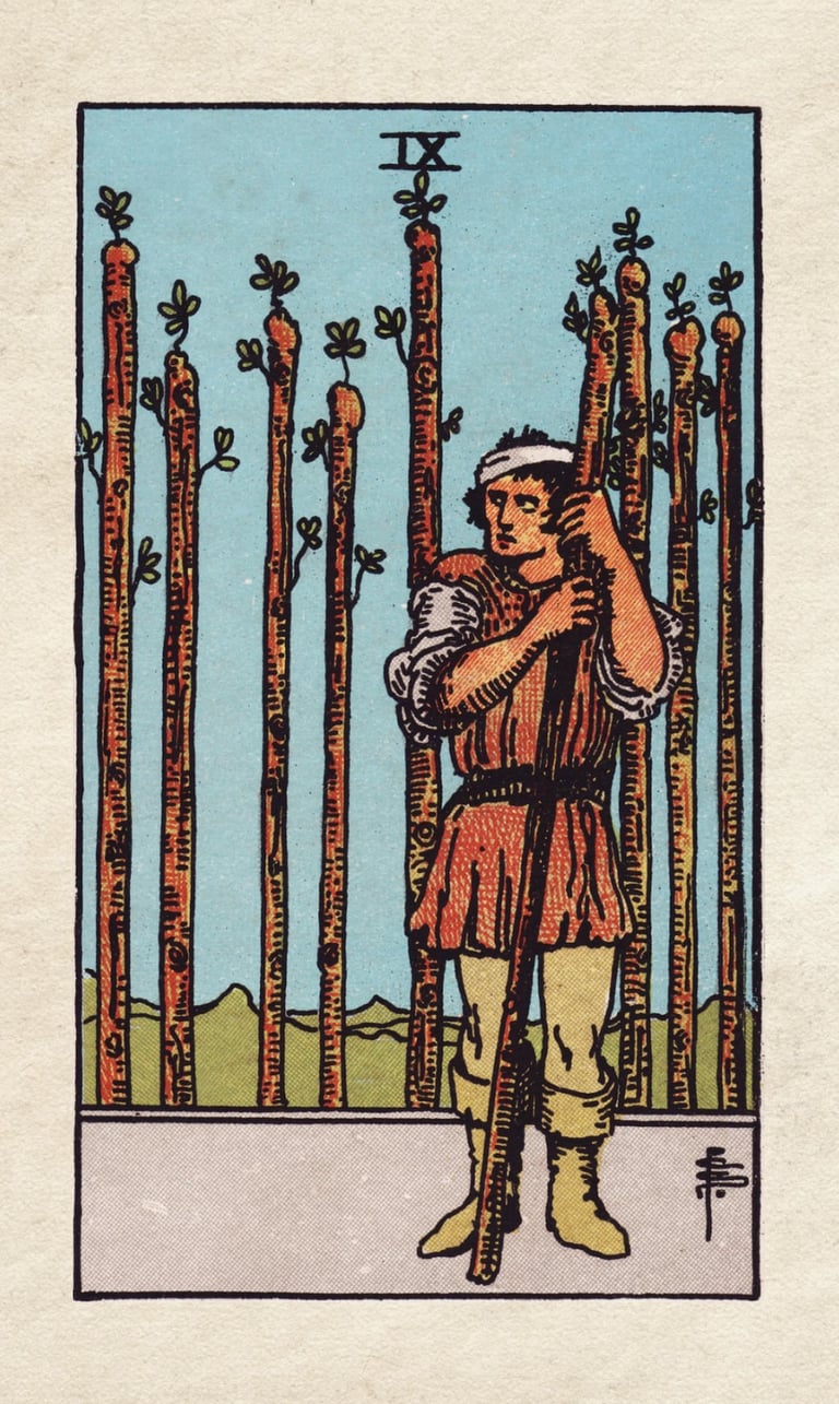 The Fool Meets the Nine of Wands