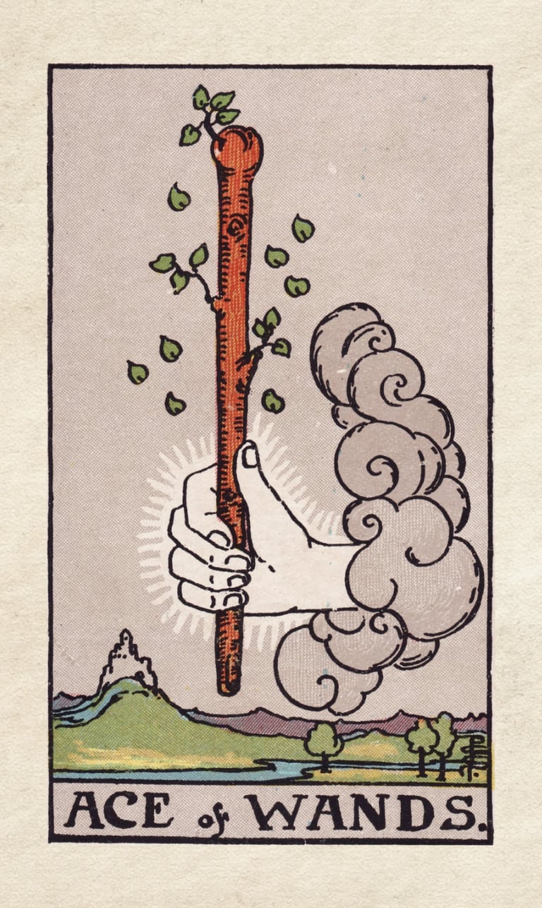 The Fool Meets the Ace of Wands: The Divine Spark of Beginning