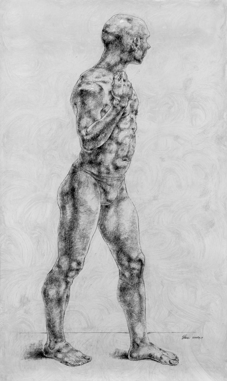 Skaiste Verdingyte, Charcoal pastel, paper, drawing, drawings, Lithuanian artist