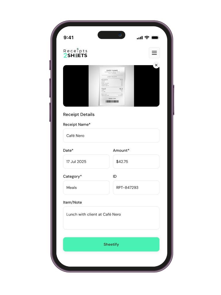 AI receipt scanner app for google drive