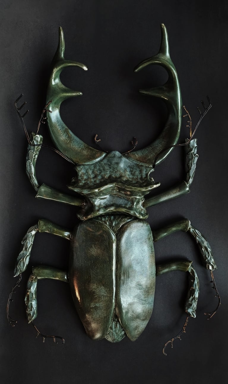 Keraminis vabalas interjero dekoras