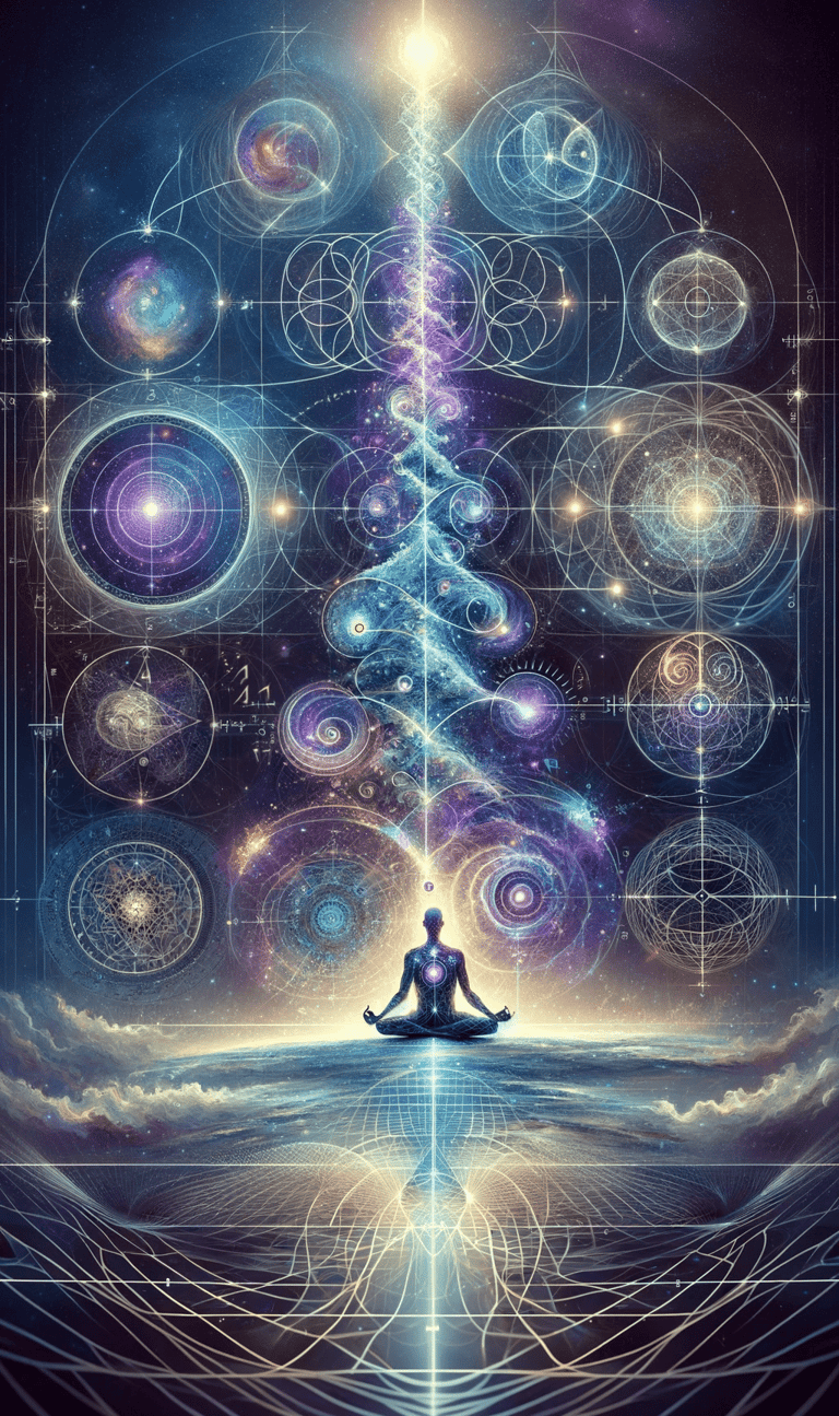 a man sitting in a meditation position in front of a tree