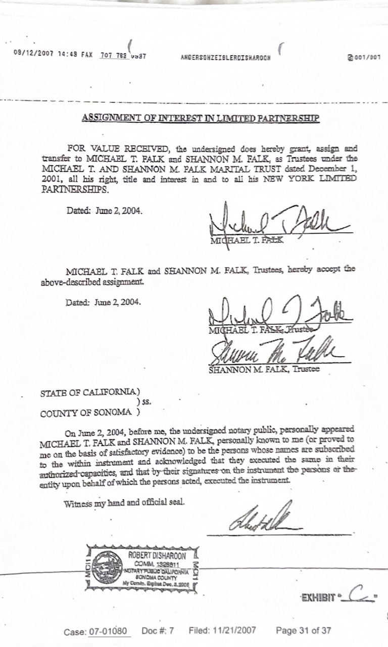 Shannon and Michael Falk and all their Falk powers in New York